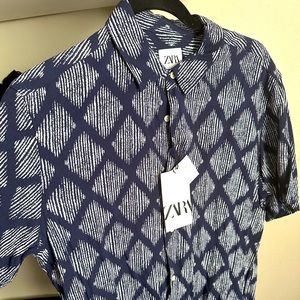 Zara short sleeve button shirt blue